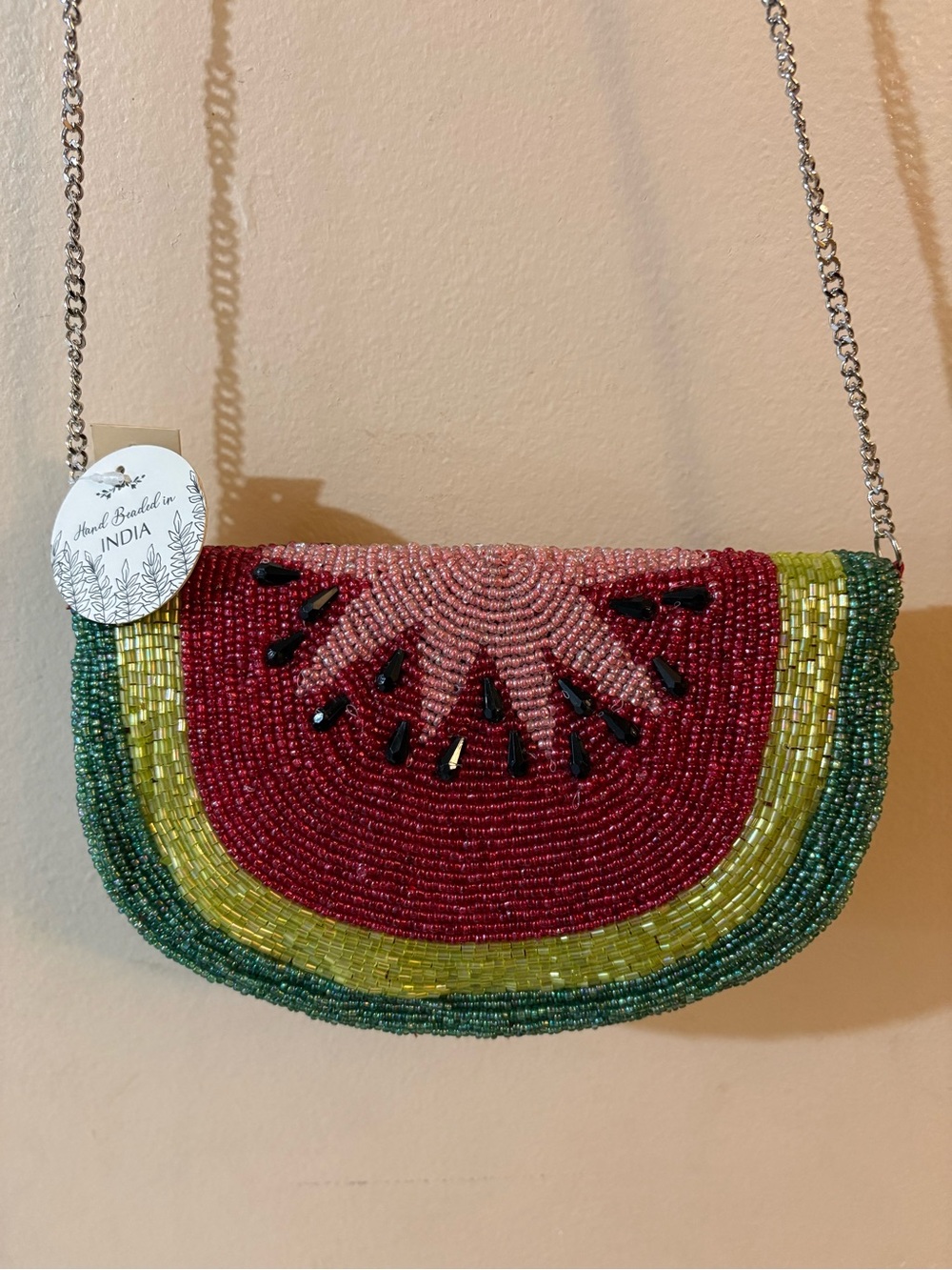 Hand-Beaded Watermelon Crossbody Bag - Studio 12 Made in India